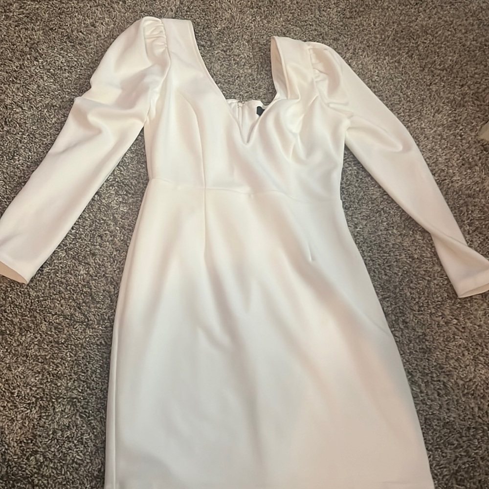 Simple white v- neck dress from Nordstrom